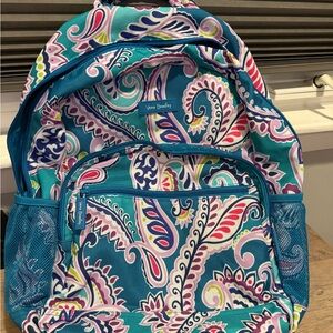 Vera Bradley Teal and Pink Paisley Backpack